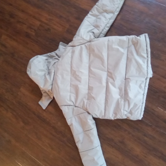 Whales Tail Cream Fleece Lined Hooded Puffer Cold Weather Coat Sz Large - Picture 10 of 10